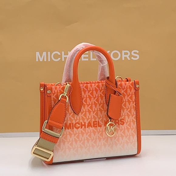Michael Kors Handbags - Michael Kors Mirella Extra-Small Ombré Logo Crossbody XBODY ShopperBag Poppy NWT